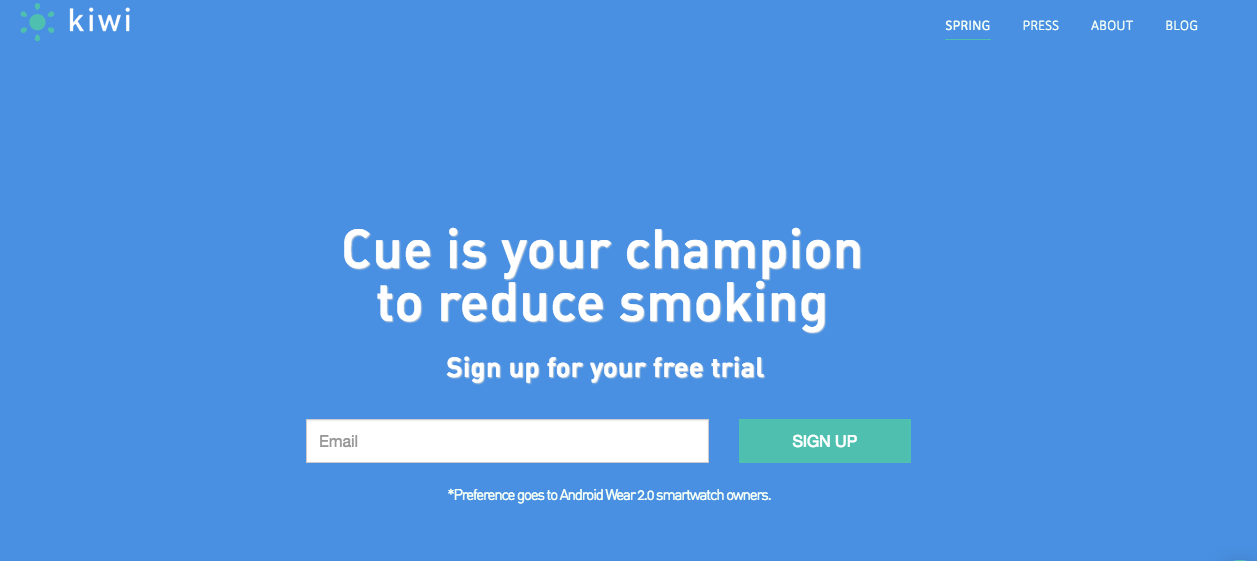 喫煙を減らすためのスマートウォッチAIアプリ Cue